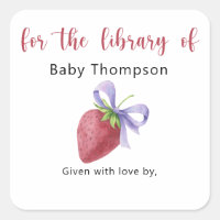 Strawberry - Baby Shower bookplate, books for baby