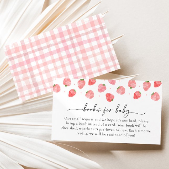 Strawberry Baby Shower Books For Baby Cards (Creator Uploaded)