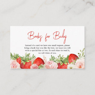 Strawberry Baby Shower Books for Baby Enclosure Card