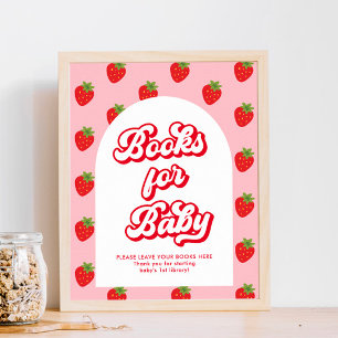 Strawberry Baby Shower Books for Baby Poster