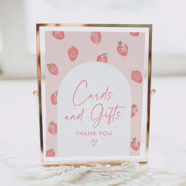 Strawberry Baby Shower Cards and Gifts Sign (Creator Uploaded)