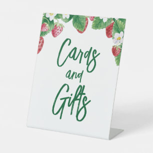 Strawberry Baby Shower Cards Gifts Pedestal Sign