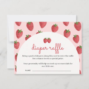 Strawberry Baby Shower Diaper Raffle Card