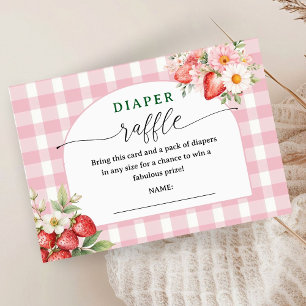 Strawberry Baby Shower Diaper Raffle Enclosure Card