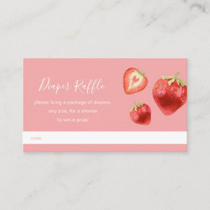 Strawberry Baby Shower Diaper Raffle Enclosure Card