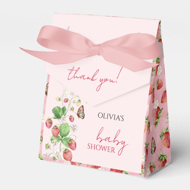 Strawberry Baby Shower Favour Box (Front Side)
