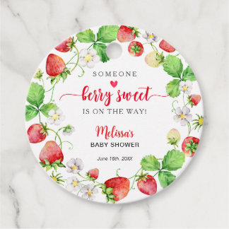Strawberry Baby Shower Favour Tags