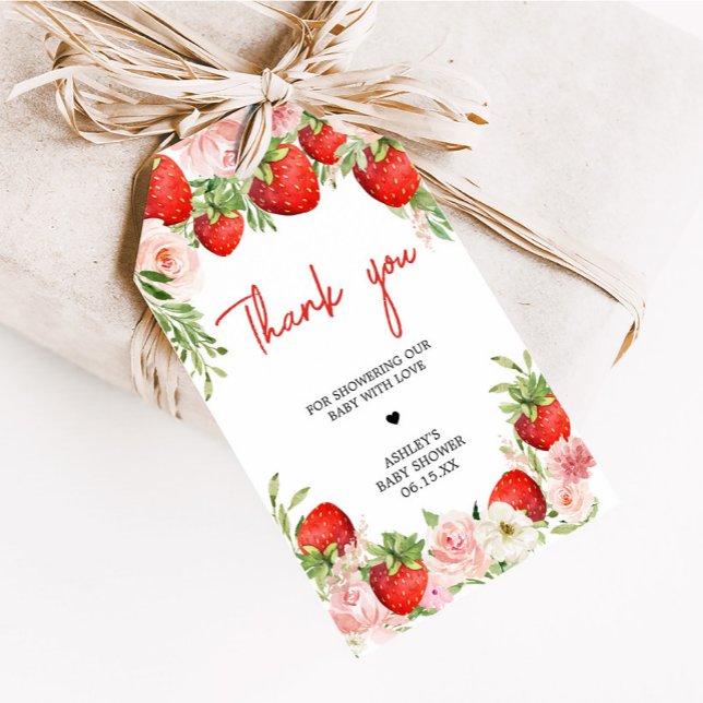 Strawberry Baby Shower Favour Tags (Creator Uploaded)
