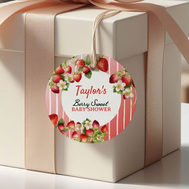 Strawberry Baby Shower  Favour Tags (Creator Uploaded)