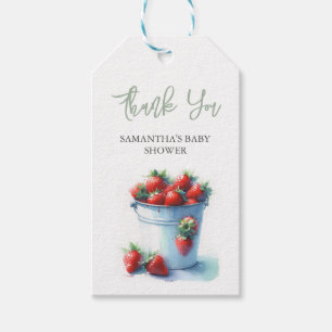 Strawberry Baby Shower Favour Tags Template