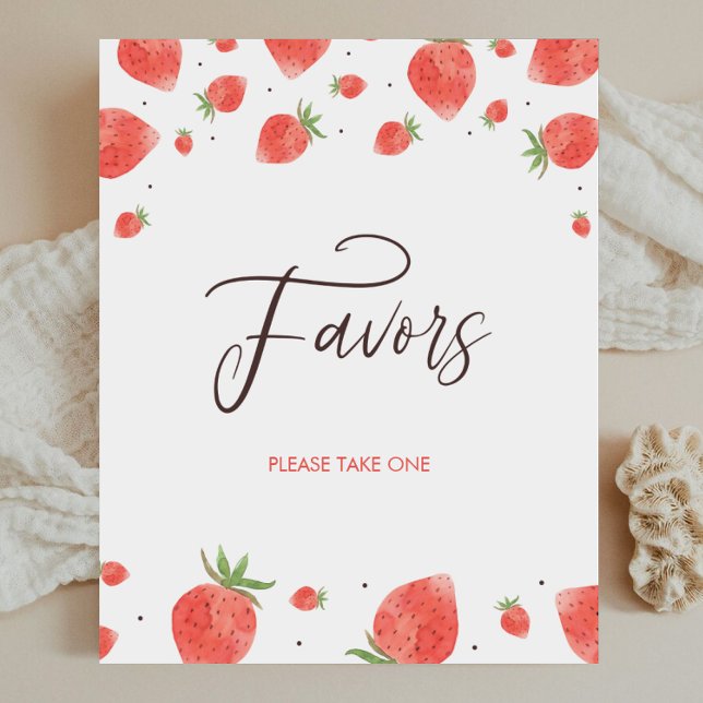 Strawberry Baby Shower Favours Sign (Creator Uploaded)