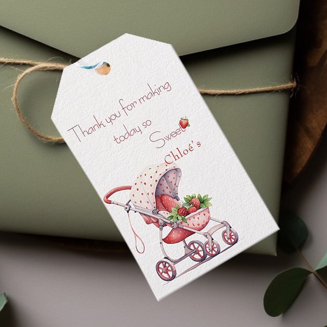 Strawberry baby shower  gift tags (Creator Uploaded)