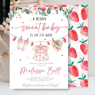 Strawberry Baby Shower Invitation 