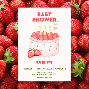 Strawberry baby shower invitation