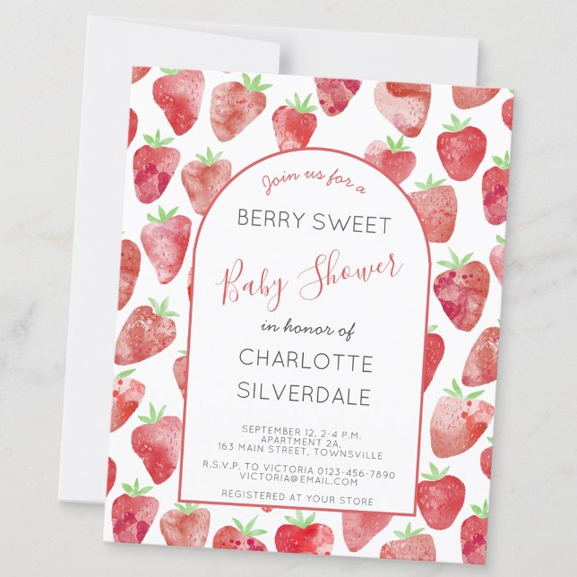 Strawberry Baby Shower Invitation (Budget strawberry baby shower personalized baby shower invitations)