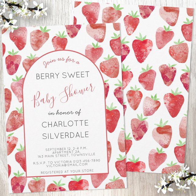 Strawberry Baby Shower Invitation (Creator Uploaded)