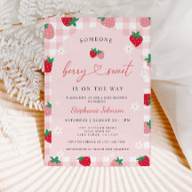 Strawberry Baby Shower Invitation
