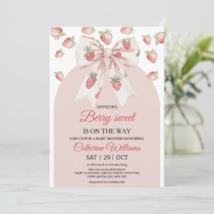 Strawberry Baby Shower Invitation Berry Baby