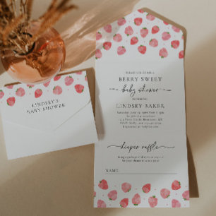 Strawberry Baby Shower Invitation   Berry Baby