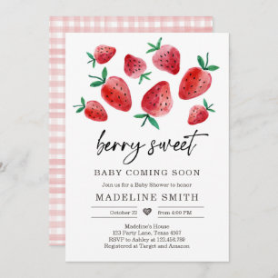 Strawberry Baby Shower Invite Berry Sweet Baby
