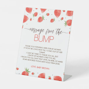 Strawberry Baby Shower Message From The Bump Sign