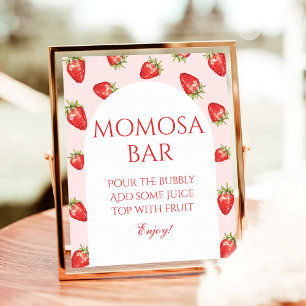Strawberry Baby Shower Momosa Bar Poster