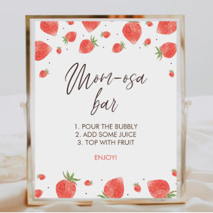 Strawberry Baby Shower Mum-osa Bar Sign