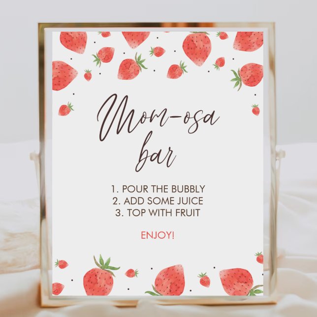 Strawberry Baby Shower Mum-osa Bar Sign (Creator Uploaded)