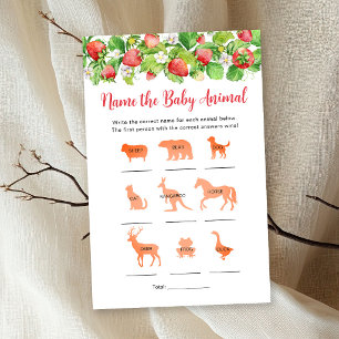 Strawberry Baby Shower Name the Baby Animal Game