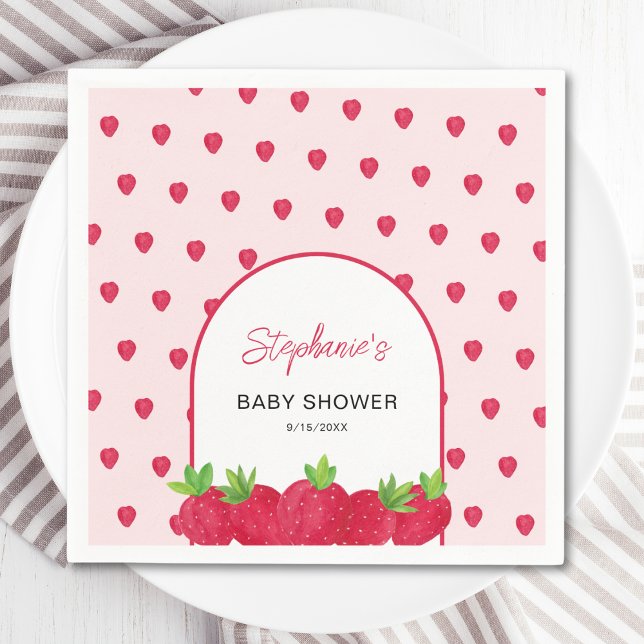 Strawberry Baby Shower Napkin (Creator Uploaded)