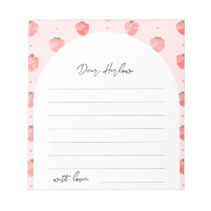 Strawberry Baby Shower Notepad   Notes to Baby