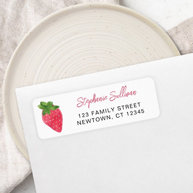 Strawberry Baby Shower Return Address  (Creator Uploaded)