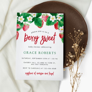 Strawberry Baby Shower Summer Berry Sweet  Invitation