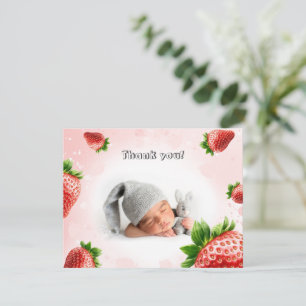 Strawberry Baby Shower - Thank You Card