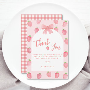 Strawberry Baby Shower Thank You Card