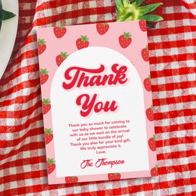 Strawberry Baby Shower Thank You Card (Creator Uploaded)
