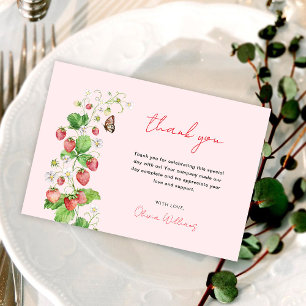 Strawberry Baby Shower Thank You Card
