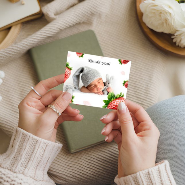 Strawberry Baby Shower - Thank You Card (Creator Uploaded)