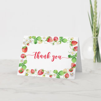 Strawberry Baby Shower Thank You Card