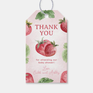 Strawberry Baby Shower Thank You Favour Gift Tags