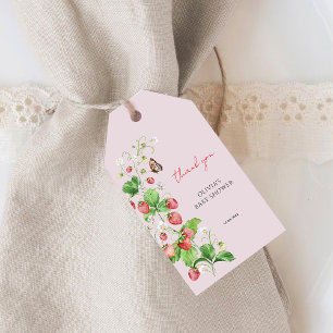Strawberry Baby Shower Thank You Gift Tags