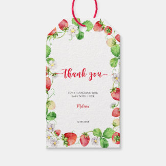 Strawberry Baby Shower Thank You Gift Tags