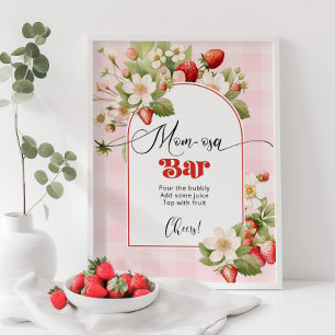 Strawberry baby shower theme Mum-osa bar Poster