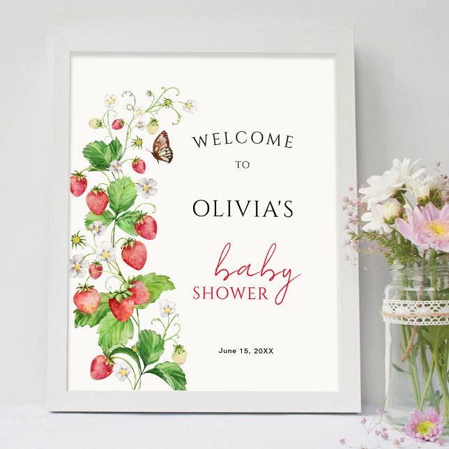 Strawberry Baby Shower Welcome  Poster (Creator Uploaded)