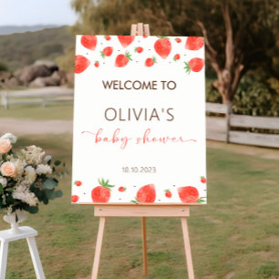 Strawberry Baby Shower Welcome Sign