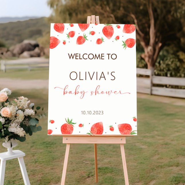 Strawberry Baby Shower Welcome Sign (Creator Uploaded)