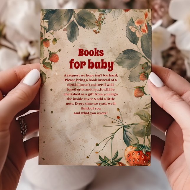 Strawberry Baby Sweet Shower  Books for Baby  Enclosure Card (Creator Uploaded)