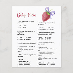 Strawberry Baby Trivia Baby Shower Game