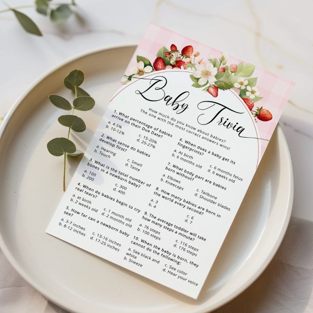 Strawberry Baby trivia baby shower game (Creator Uploaded)