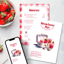 Strawberry Bachelorette Itinerary Weekend Trip  Invitation